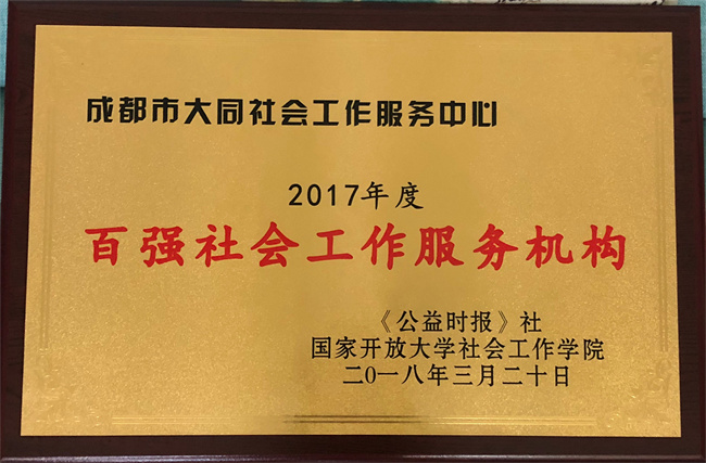 2017年度百强社会工作服务机构